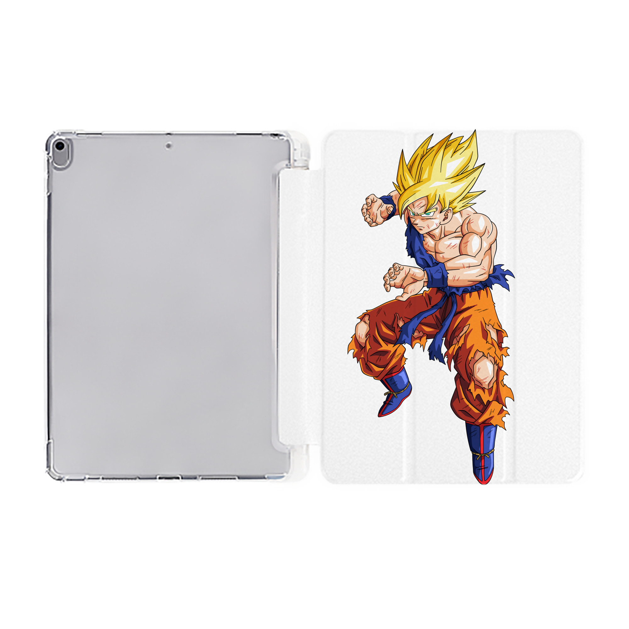 （画像用） ドラゴンボール 孫悟空（そん ごくう）Son Goku カカロット DRAGON BALL Kakarotto IPad ケース ペン収納付き 三つ折りスタンド PUレザー×シリコン 対応機種9.5/10.5/10.9インチ